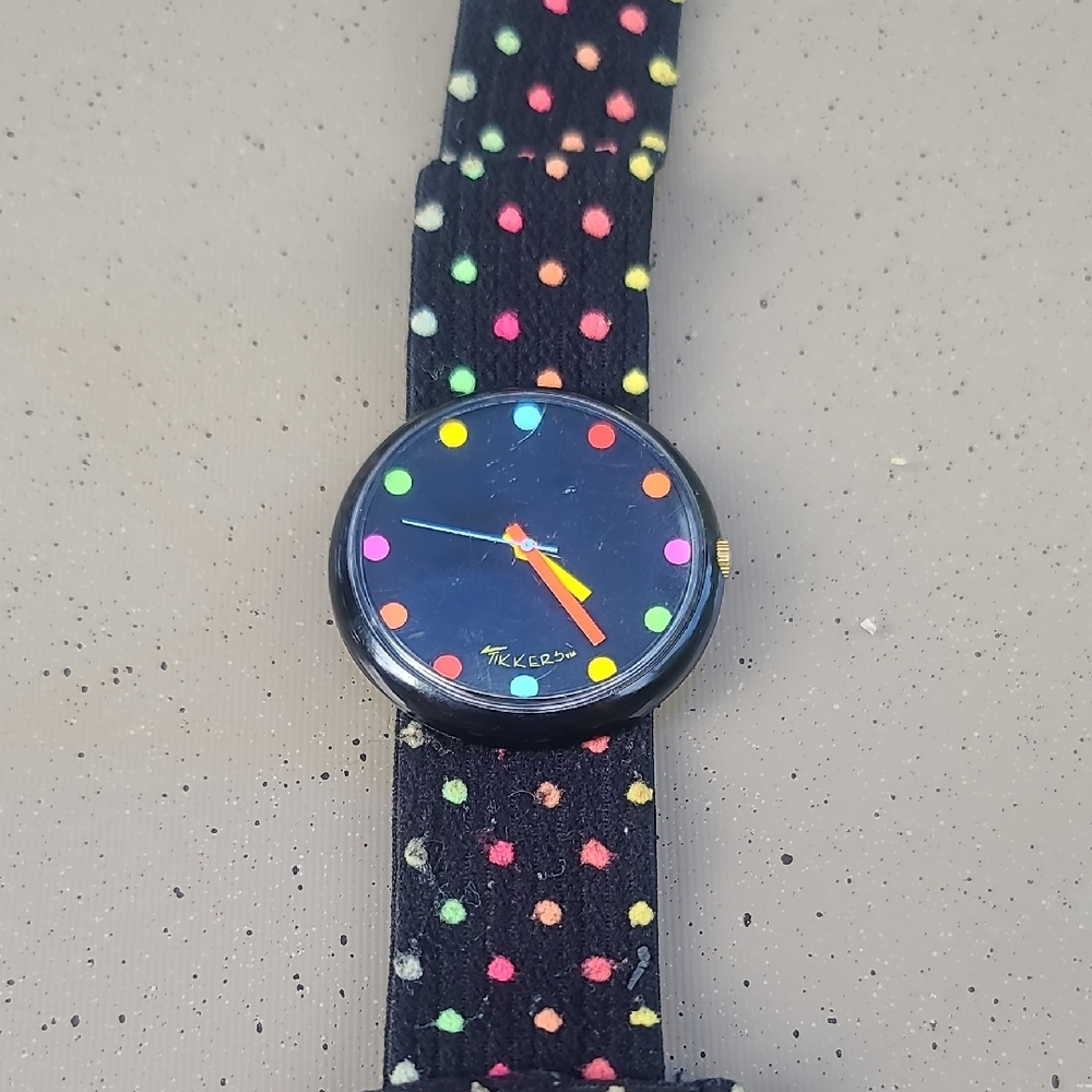 Tikkers Vintage Colorful Polka Dot Watch - Picture 1 of 6
